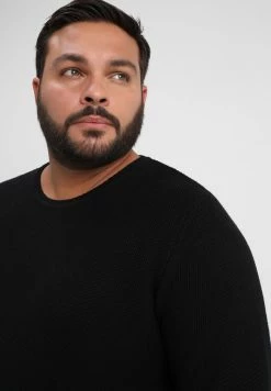 Only & Sons DAN STRUCTURE CREW - Jumper - Black -Only & Sons shop 02b67a894d6a42369f4853ee45847863