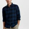 Only & Sons ONSGUDMUND LIFE CHECKED SHIRT - Shirt - Dark Blue, Anthracite