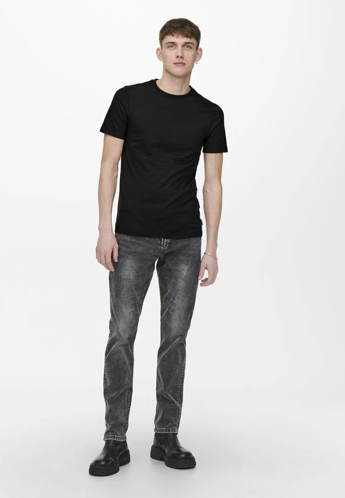 Only & Sons ONSBASIC SLIM O-NECK 2PACK - Basic T-shirt - Black 4 Only & Sons ONSBASIC SLIM O-NECK 2PACK - Basic T-shirt - Black - Image 2
