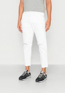 Only & Sons ONSAVI BEAM CROP WHITE DAMAG - Jeans Tapered Fit - White Denim