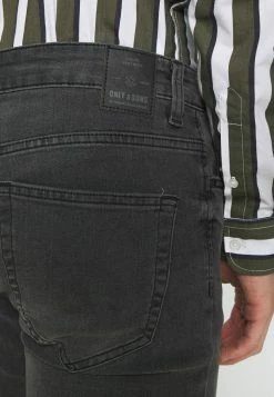 Only & Sons ONSLOOM LIFE SLIM WASHED - Slim Fit Jeans - Black Denim -Only & Sons shop 1f607091804a411fb7765ac3d78334be