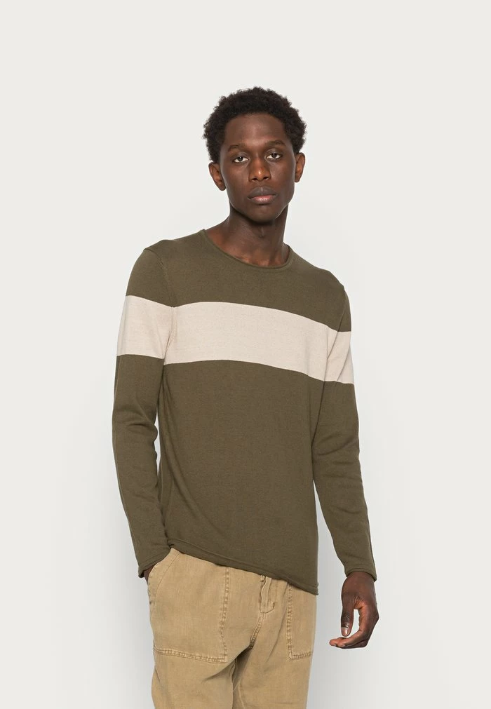 Only & Sons ONSDON CREW NECK STRIPE - Jumper - Olive Night 3 Only & Sons ONSDON CREW NECK STRIPE - Jumper - Olive Night