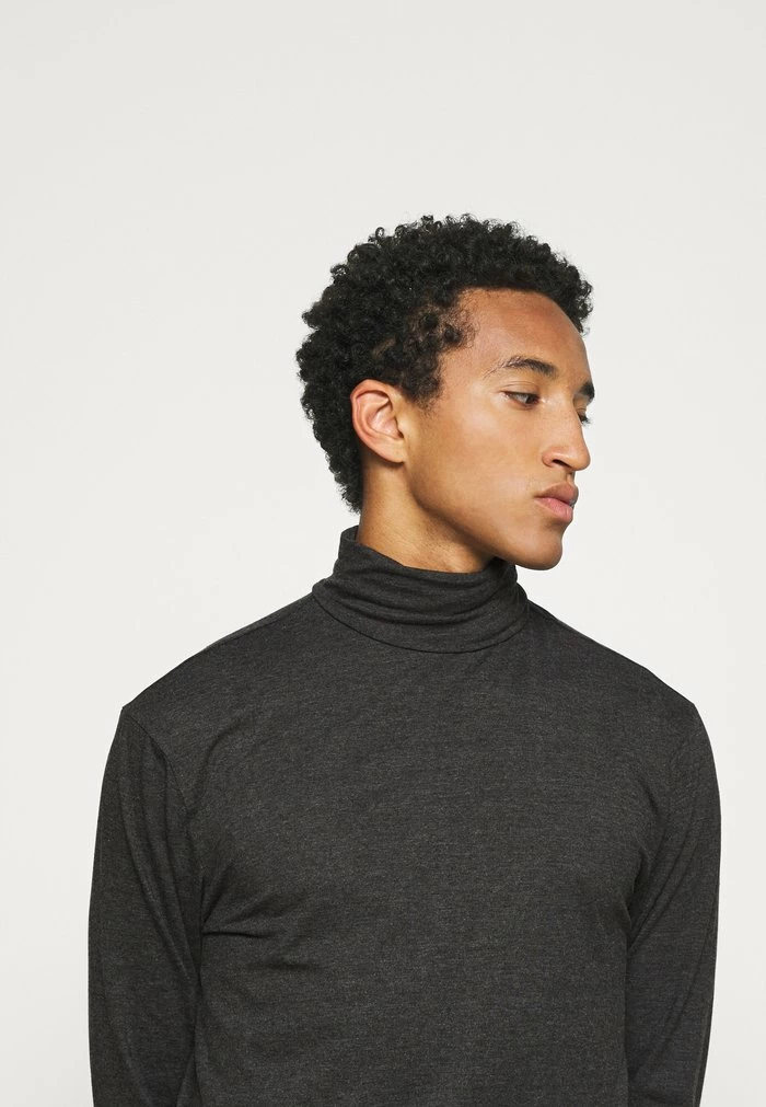 Only & Sons ONSMICHAN SLIM ROLLNECK TEE - Long Sleeved Top - Dark Grey Melange 6 Only & Sons ONSMICHAN SLIM ROLLNECK TEE - Long Sleeved Top - Dark Grey Melange - Image 4