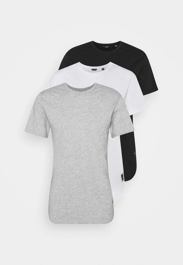 Only & Sons ONSMATT LONGY TEE 3 PACK - Basic T-shirt - Light Grey Melange/white Gray/black 9 Only & Sons ONSMATT LONGY TEE 3 PACK - Basic T-shirt - Light Grey Melange/white Gray/black - Image 7