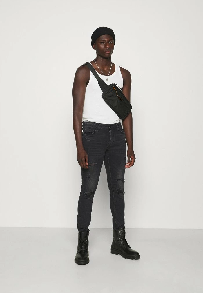 Only & Sons ONSLOOM LIFE - Slim Fit Jeans - Black Denim 4 Only & Sons ONSLOOM LIFE - Slim Fit Jeans - Black Denim - Image 2