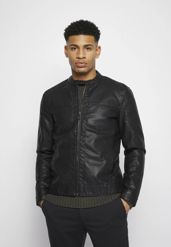 Only & Sons ONSMIKE RACER JACKET - Faux Leather Jacket - Black 5 Only & Sons ONSMIKE RACER JACKET - Faux Leather Jacket - Black - Image 3
