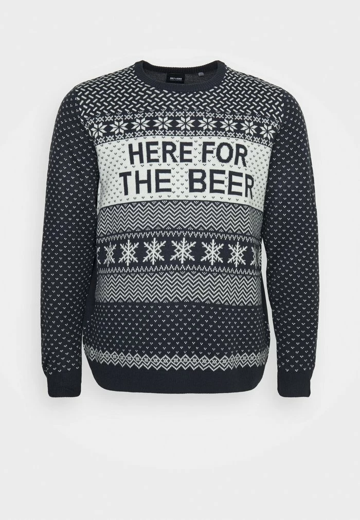 Only & Sons ONSXMAS GRUMPY BEER - Jumper - Dark Navy 6 Only & Sons ONSXMAS GRUMPY BEER - Jumper - Dark Navy - Image 4