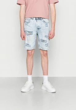 Only & Sons ONSAVI DAMAGE - Denim Shorts - Blue Denim