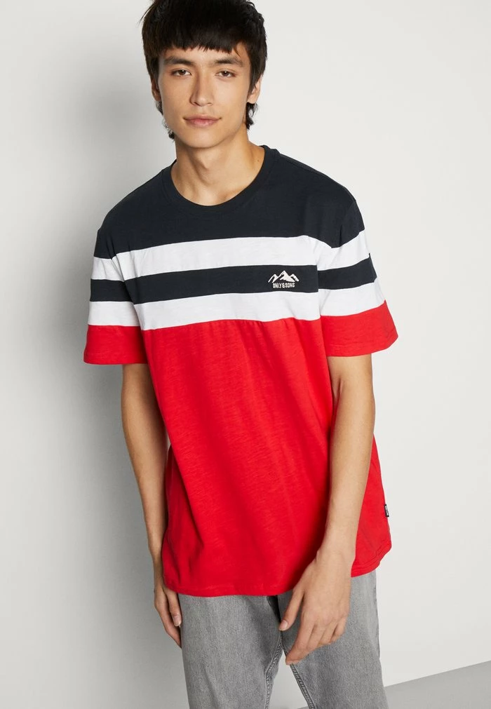 Only & Sons ONSSILAS REGULAR LOGO TEE - Print T-shirt - Dark Navy/red 6 Only & Sons ONSSILAS REGULAR LOGO TEE - Print T-shirt - Dark Navy/red - Image 4