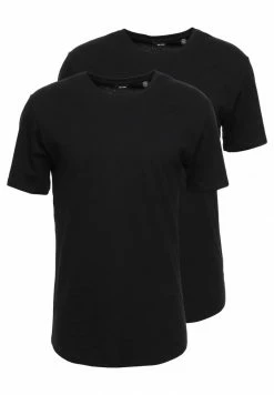 Only & Sons ONSMATT LONGY 2 PACK - Basic T-shirt - Black -Only & Sons shop 5cf8f5d5c37e4ca89353d115935448ef