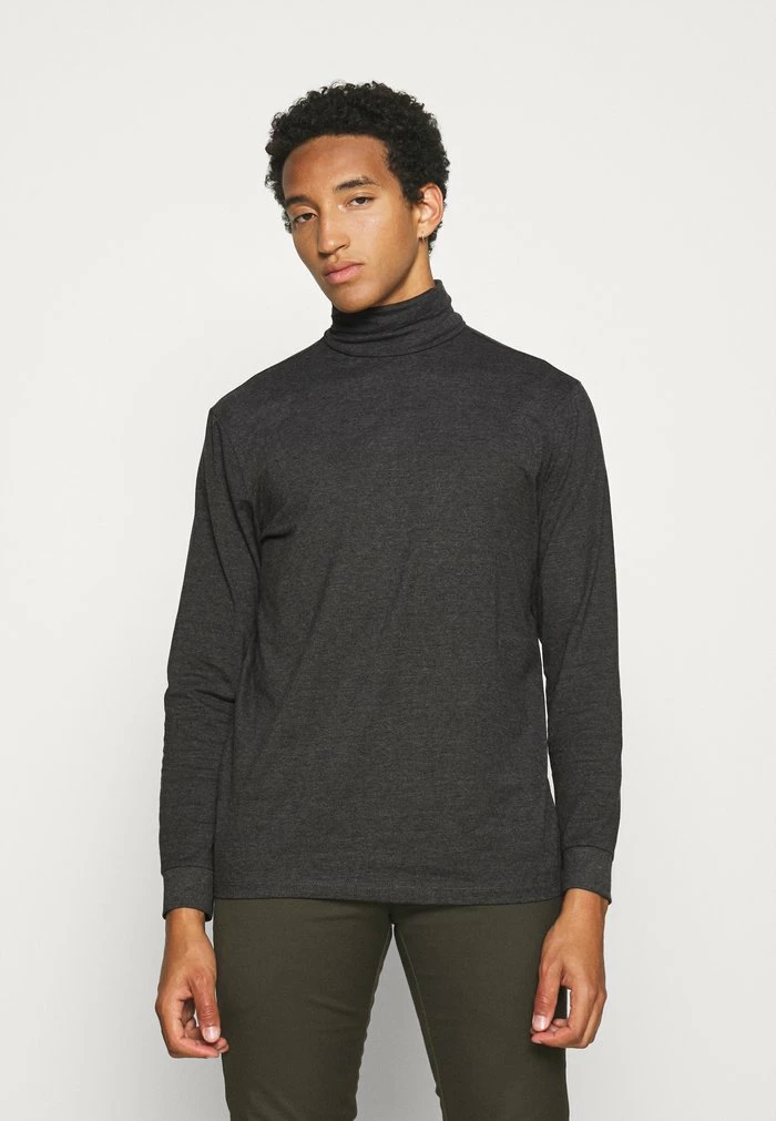 Only & Sons ONSMICHAN SLIM ROLLNECK TEE - Long Sleeved Top - Dark Grey Melange 3 Only & Sons ONSMICHAN SLIM ROLLNECK TEE - Long Sleeved Top - Dark Grey Melange