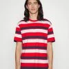 Only & Sons ONSFRED PRINTED STRIPE TEE - Print T-shirt - Dark Navy/red/white -Only & Sons shop 62af598f3b0a415e9d3b3c2d2649c6eb