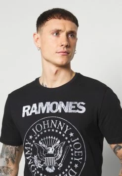 Only & Sons ONSRAMONES FRONT PRINT TEE - Print T-shirt - Black -Only & Sons shop 63238470e18742568c9703acd1ef3332