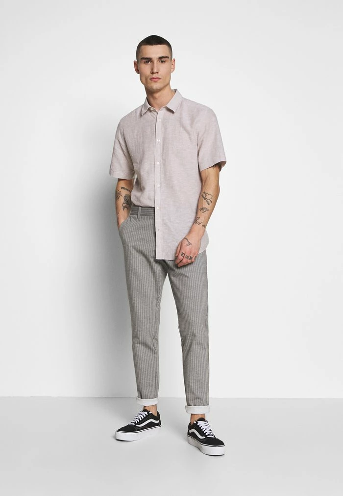 Only & Sons ONSMARK PANT STRIPE - Trousers - Light Grey Melange 4 Only & Sons ONSMARK PANT STRIPE - Trousers - Light Grey Melange - Image 2