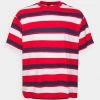 Only & Sons ONSFRED PRINTED STRIPE - Print T-shirt - Dark Navy/red/white