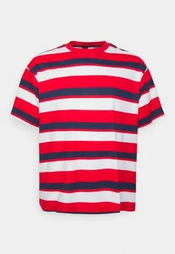 Only & Sons ONSFRED PRINTED STRIPE - Print T-shirt - Dark Navy/red/white