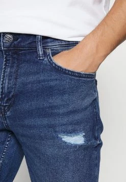 Only & Sons ONSLOOM DAMAGE - Slim Fit Jeans - Blue Denim -Only & Sons shop 6db1b4281fd3490baad3b269cac59ad7