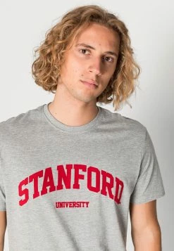 Only & Sons ONSJAKE REG STANFORD TEE - Print T-shirt - Light Grey Melange -Only & Sons shop 82c02a90491a46548b1395f30f570bbf