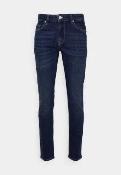 Only & Sons ONSLOOM - Slim Fit Jeans - Dark Blue Denim -Only & Sons shop 86642eff108e439aa3020b1d8eb0c2c3