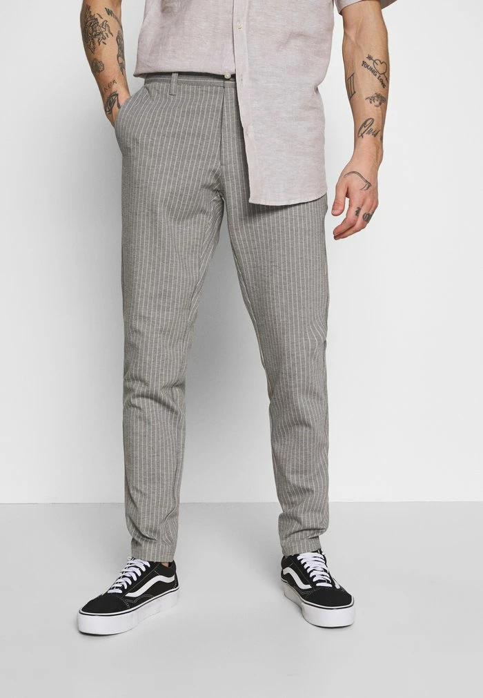 Only & Sons ONSMARK PANT STRIPE - Trousers - Light Grey Melange 3 Only & Sons ONSMARK PANT STRIPE - Trousers - Light Grey Melange
