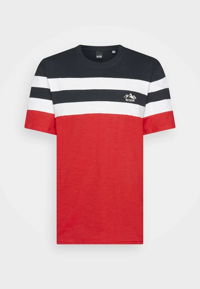 Only & Sons ONSSILAS REGULAR LOGO TEE - Print T-shirt - Dark Navy/red 7 Only & Sons ONSSILAS REGULAR LOGO TEE - Print T-shirt - Dark Navy/red - Image 5