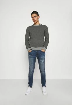 Only & Sons ONSWESLEY LIFE STRUC CREW - Jumper - Pattern Black -Only & Sons shop 9bd324e86cc64ca4acbed3ad77563e44