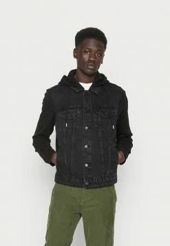 Only & Sons ONSCOIN HOOD TRUCKER - Denim Jacket - Black Denim