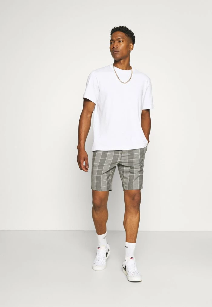 Only & Sons ONSLINUS CHECK - Shorts - Medium Grey Melange 4 Only & Sons ONSLINUS CHECK - Shorts - Medium Grey Melange - Image 2