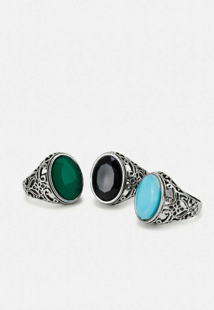 Only & Sons ONSCARL 3 PACK - Ring - Silver-coloured 5 Only & Sons ONSCARL 3 PACK - Ring - Silver-coloured - Image 3