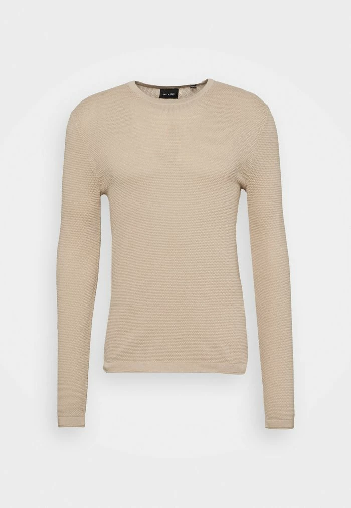 Only & Sons ONSPANTER STRUC CREW NOOS - Jumper - Beige 6 Only & Sons ONSPANTER STRUC CREW NOOS - Jumper - Beige - Image 4