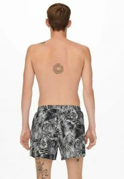 Only & Sons GEMUSTERTE - Swimming Shorts - Black -Only & Sons shop c91584b0e6ee449fad1086afe24cf6a2
