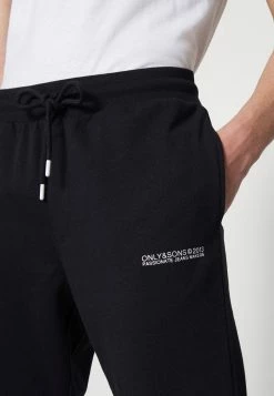 Only & Sons ONSTOM LIFE ELON LOGO - Tracksuit Bottoms - Black -Only & Sons shop df31e5d6f384428ca16458c098243f57
