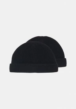 Only & Sons ONSSHORT BEANIE 2 PACK - Beanie - Black