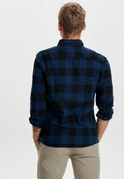 Only & Sons ONSGUDMUND LIFE CHECKED SHIRT - Shirt - Dark Blue, Anthracite -Only & Sons shop eb43181a01d046d2b1017f42db2075eb
