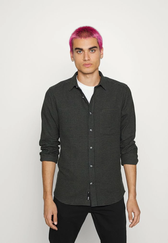 Only & Sons ONSLARS LIFE HOUND TOOTH - Shirt - Peat 3 Only & Sons ONSLARS LIFE HOUND TOOTH - Shirt - Peat