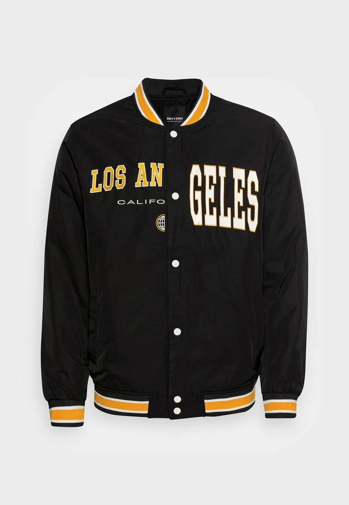 Only & Sons ONSLOUI VARSITY JACKET - Bomber Jacket - Black 6 Only & Sons ONSLOUI VARSITY JACKET - Bomber Jacket - Black - Image 4